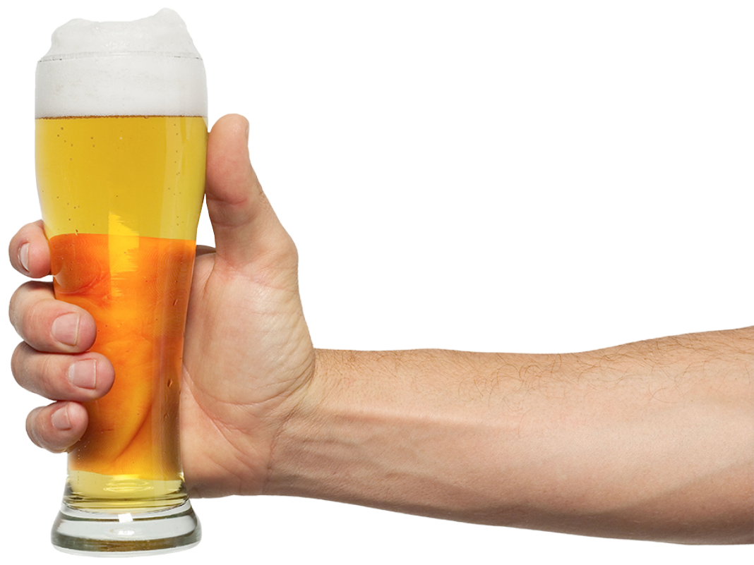 Hand holding a glass of Craft Beer